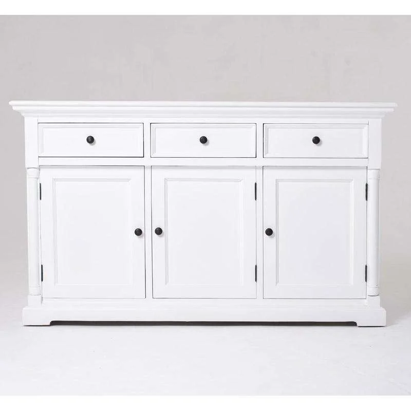 Provence White Painted Classic Sideboard - 3 Cupboards