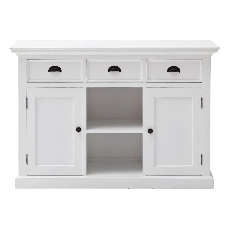 White Modern Farmhouse Large Accent Cabinet With Baskets