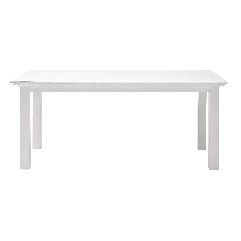 63" White Solid Wood Dining Table