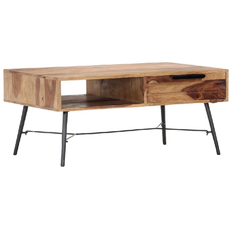 Coffee Table 34.6"x21.7"x15.7" Solid Sheesham Wood