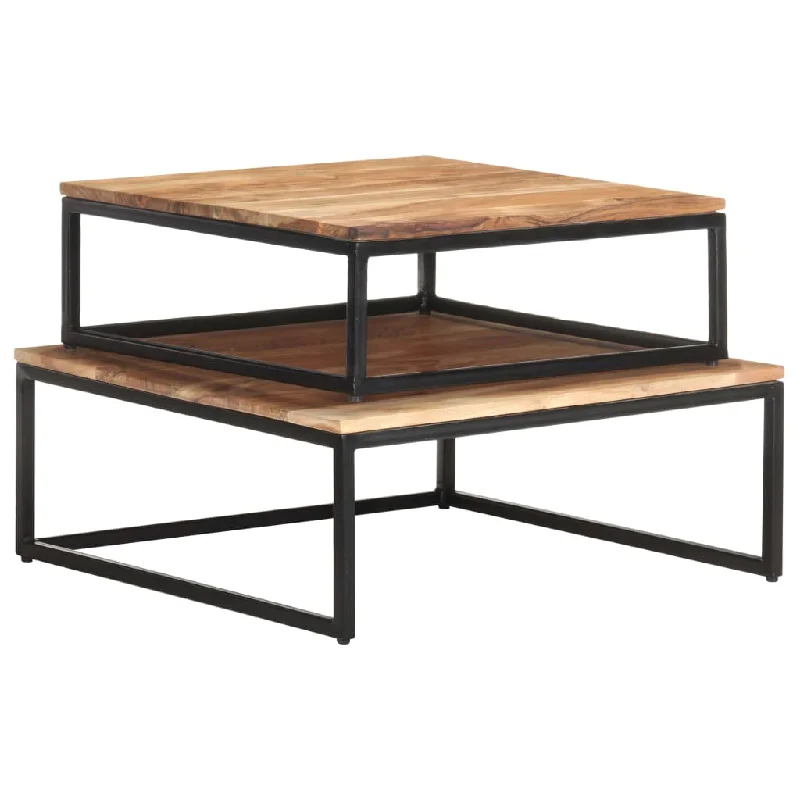 Nesting Coffee Tables 2 pcs Solid Acacia Wood