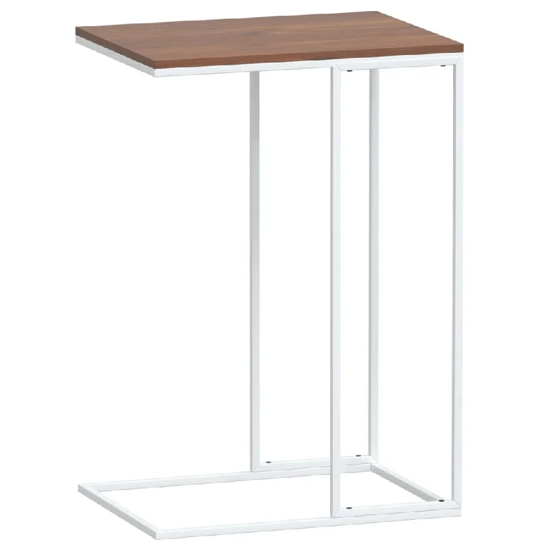 Side Table White 15.7"x11.8"x23.2" Engineered Wood