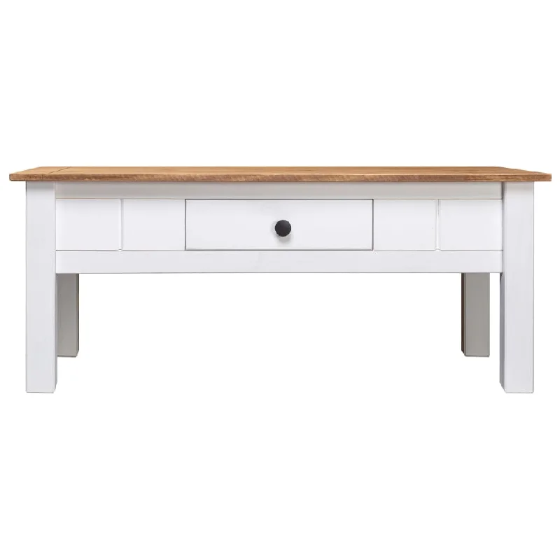 Coffee Table Sofa End Table with Drawer Solid Wood Pine Panama Range