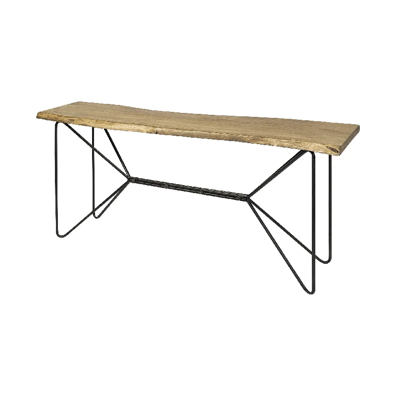 16" Brown Solid Wood Console Table