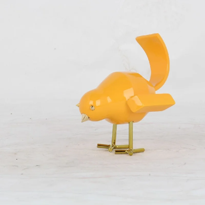 Small Yellow and Gold Bird Sculpture