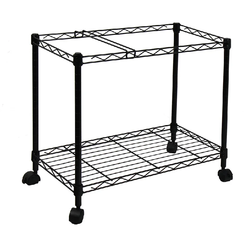 Oceanstar Portable 1-Tier Metal Rolling File Cart, Black 1MRC1491