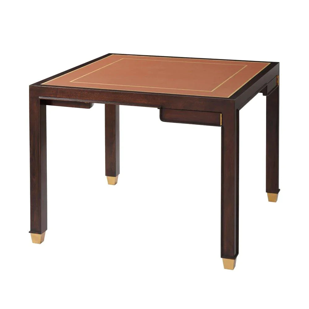 Antonio Leather Top Game Table